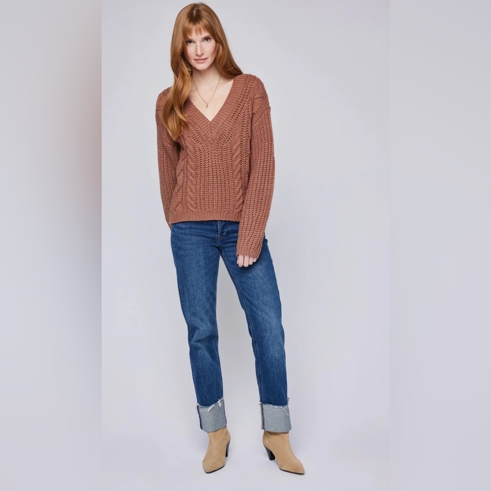 Gentle Fawn Octavia Soft Knit Camel Sweater.Preppy Modern. Size-Large
